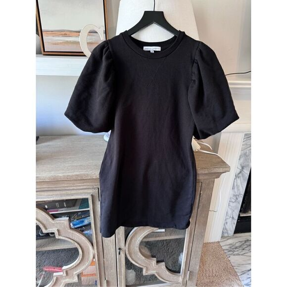 Rebecca Minkoff Black Cotton Short Puff Sleeve Dress Size XSmall - Picture 1 of 9